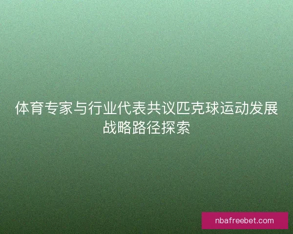 体育专家与行业代表共议匹克球运动发展战略路径探索